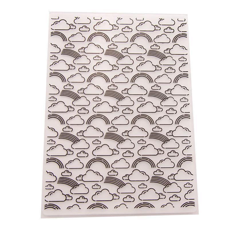 Clouds and Rainbows Pattern Plastic Embossing Folder - Inlovearts