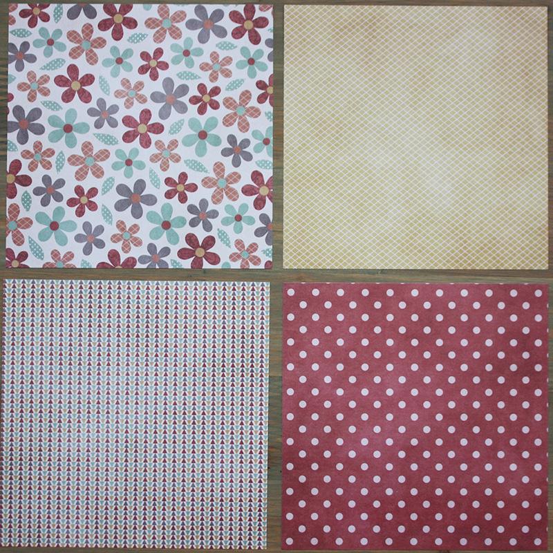 6 Inches Retro Red Series Making Background Paper <24PCS> - lifescraft