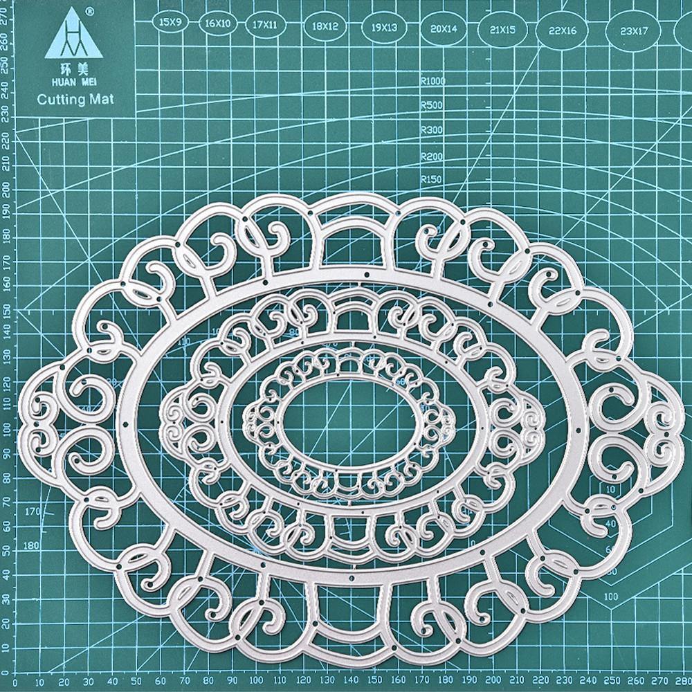 Large Size Oval Lace Frame Cutting Dies - Inlovearts