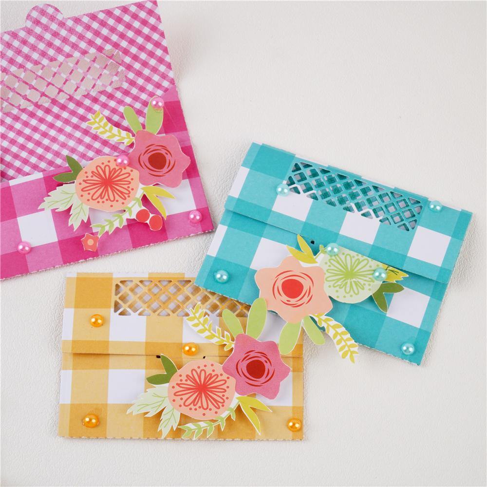 Foldable Grid Hollow Cover Envelope Dies - Inlovearts