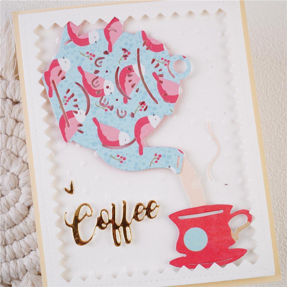 Coffee Pot and Cup Frame Dies - Inlovearts