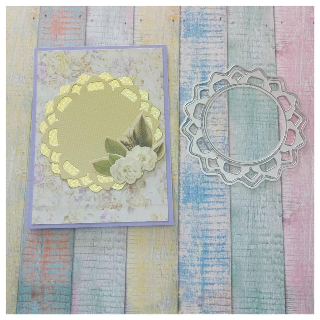 Water Chestnut Wavy Circle Frame Dies - Inlovearts