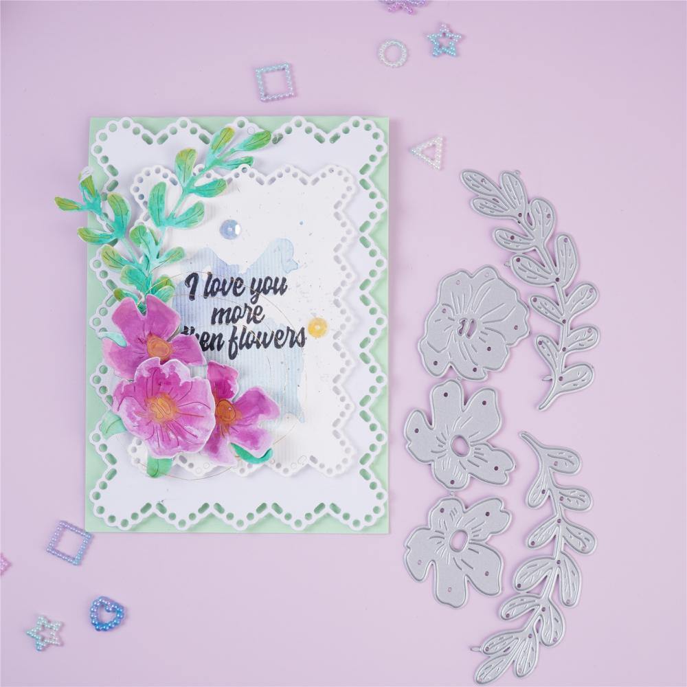 Layerd Flowers and Leaves Decor Dies - Inlovearts